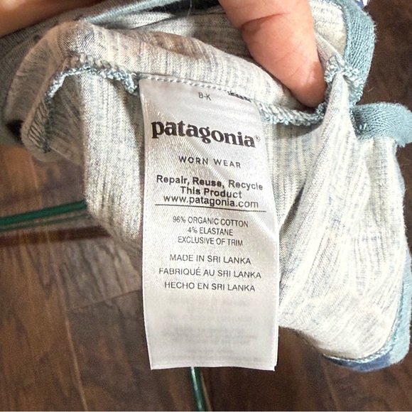 Patagonia Organic Cotton Floral Dress Blue Long Sleeve XL - Picture 7 of 8